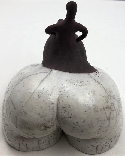 Raku Fired Ceramic Sculpture Nude Woman — detail 8