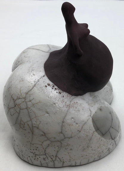 Raku Fired Ceramic Sculpture Nude Woman — detail 9