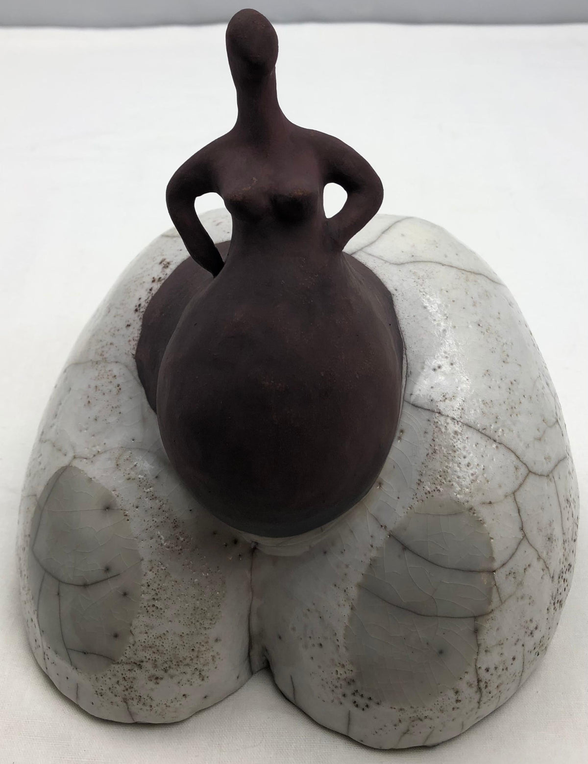 Raku Fired Ceramic Sculpture Nude Woman — detail 3