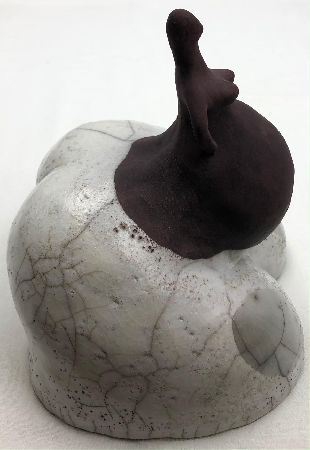 Raku Fired Ceramic Sculpture Nude Woman — detail 2