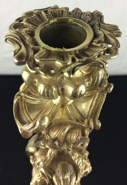 Pair of 19th Century French Gilt Bronze Candelabras by Victor Raulin — detail 4