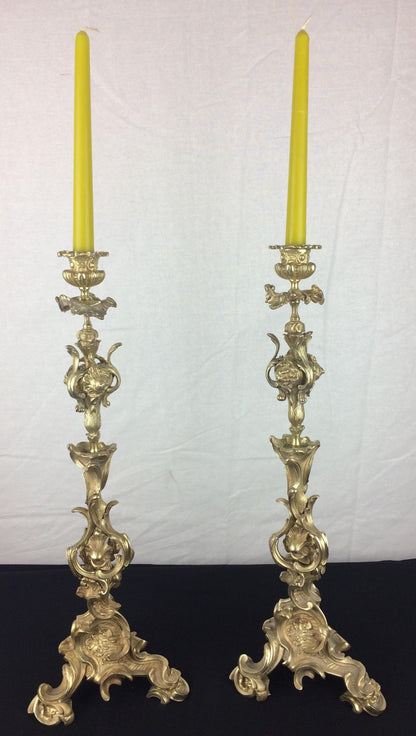 Pair of 19th Century French Gilt Bronze Candelabras by Victor Raulin — detail 2