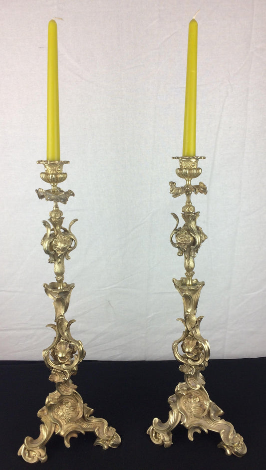 Pair of 19th Century French Gilt Bronze Candelabras by Victor Raulin — detail 2