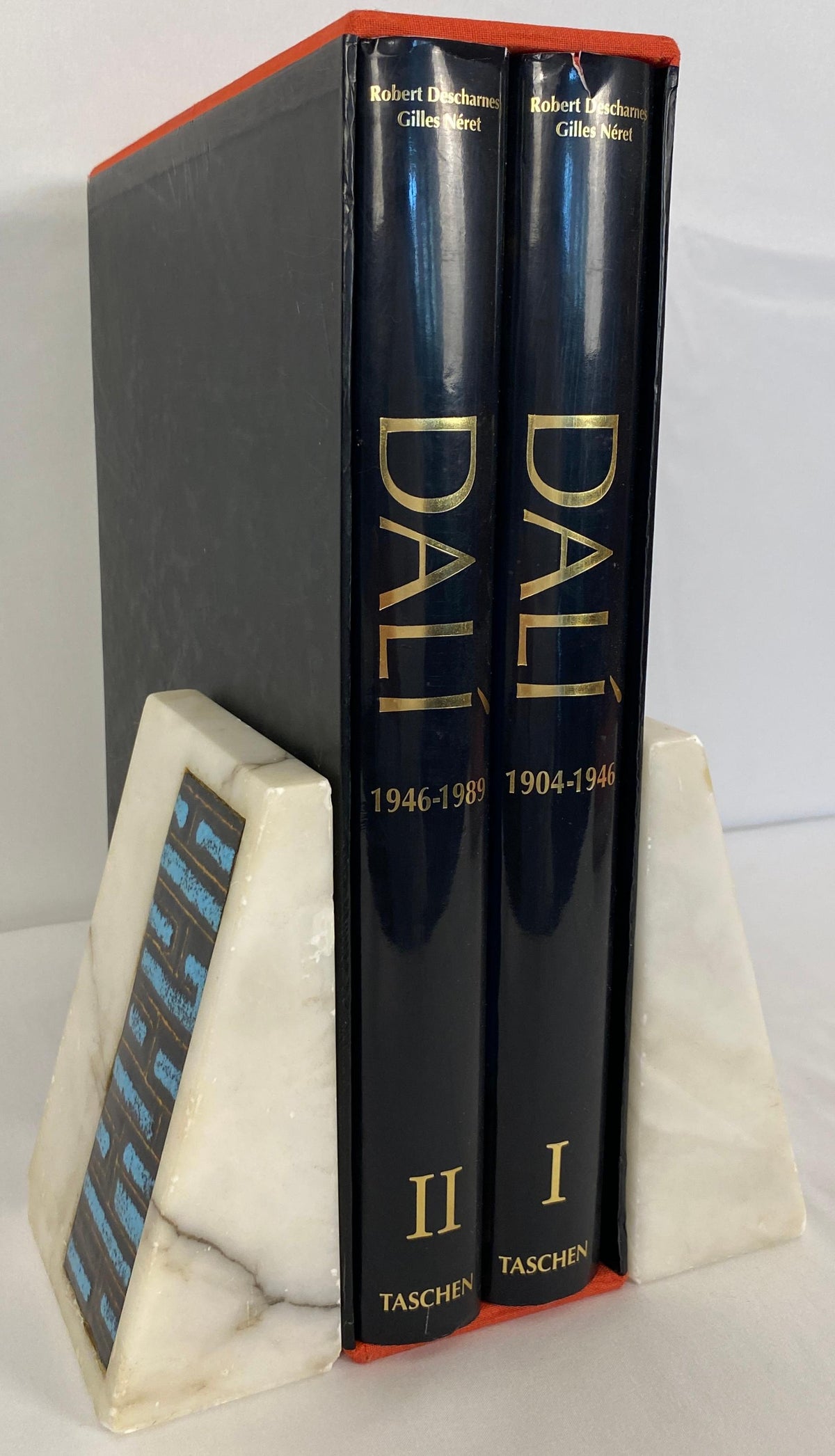 Pair of Mid-Century Italian Abstract Marble and Ceramic Bookends — detail 4