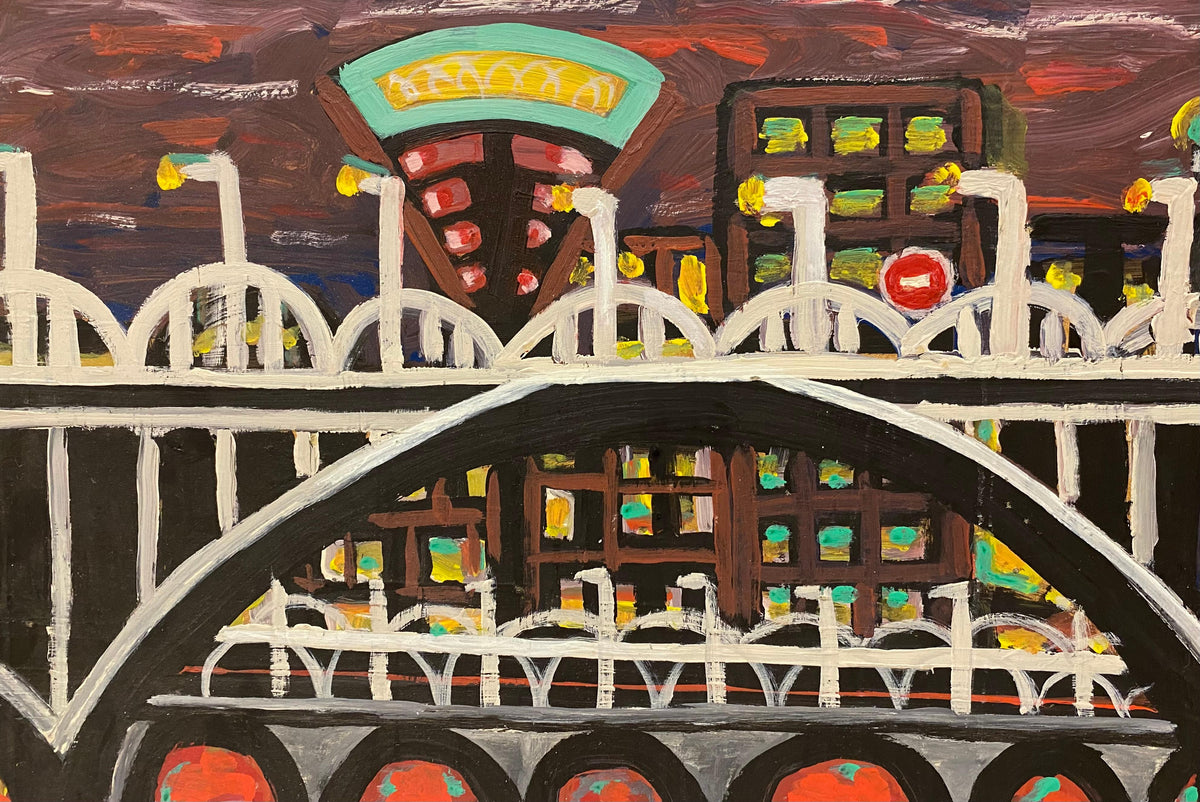 Jo Patch Contemporary Oil Painting Titled "Riviere Rouge" or Red River — detail 3