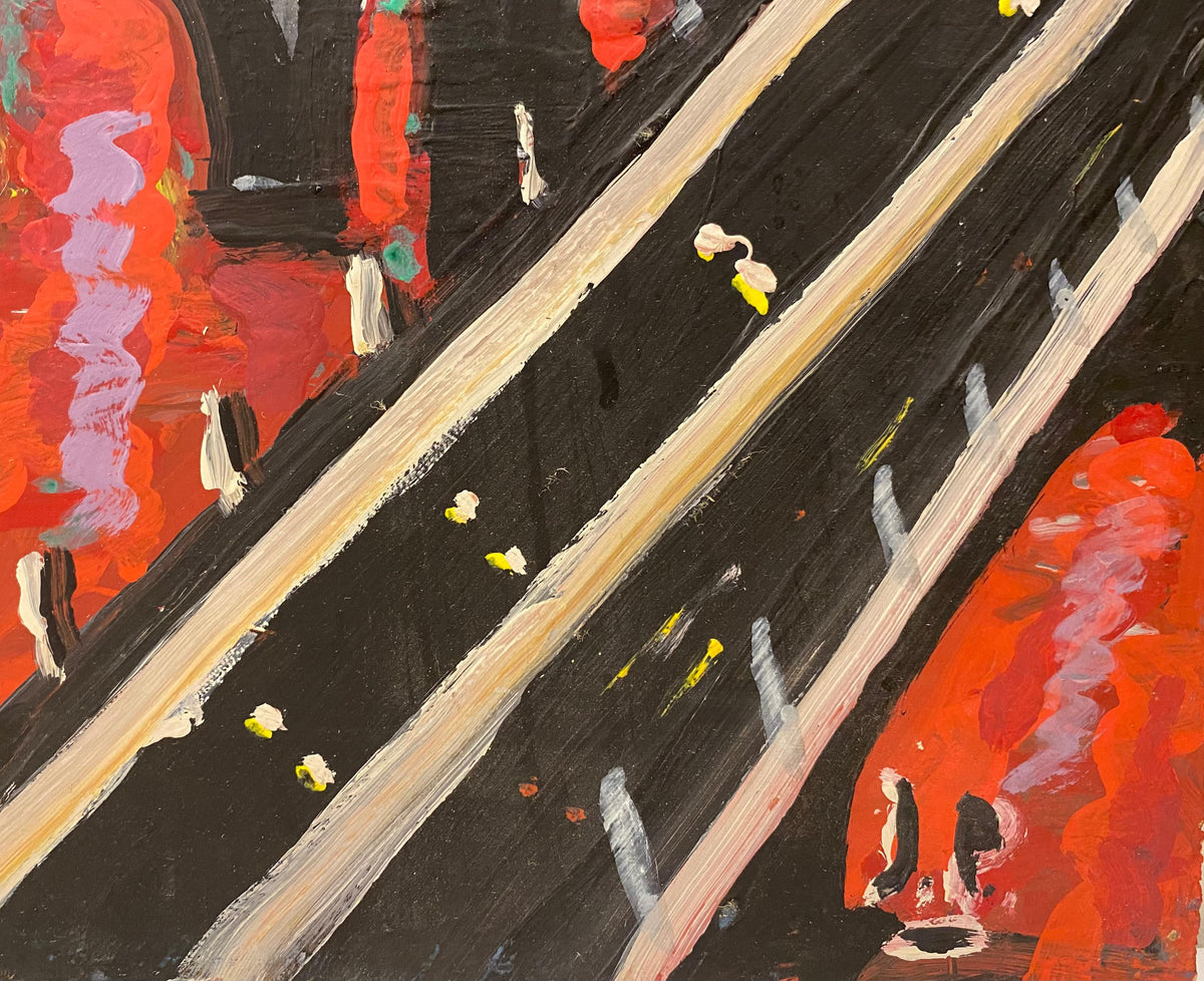 Jo Patch Contemporary Oil Painting Titled "Riviere Rouge" or Red River — detail 8