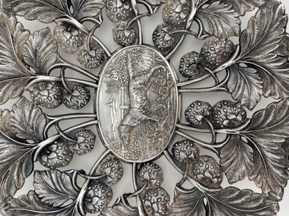 Reed and Barton Sculpted Bowl, Silver Plated Dish with Dog — detail 7