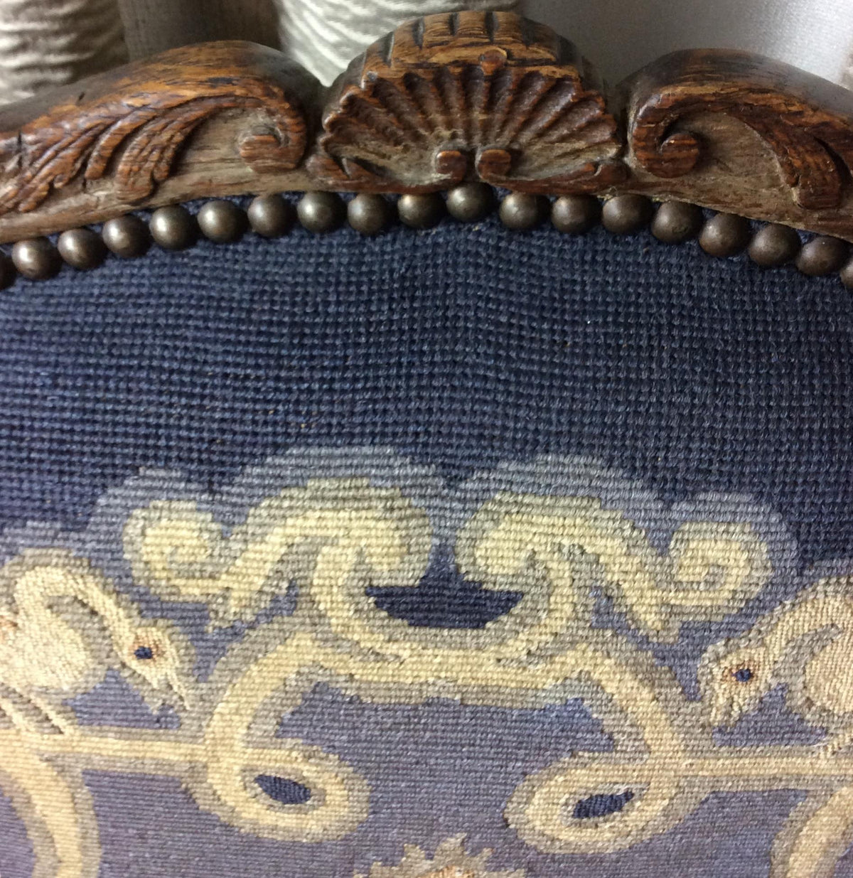 Early 18th Century French Régence Carved Armchair — detail 4