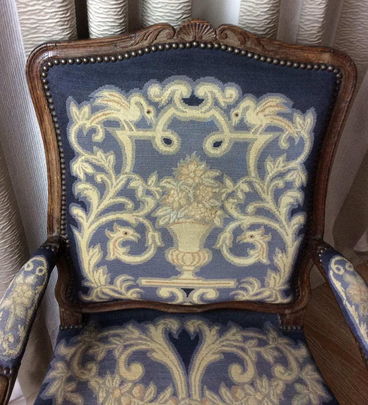 Early 18th Century French Régence Carved Armchair — detail 5