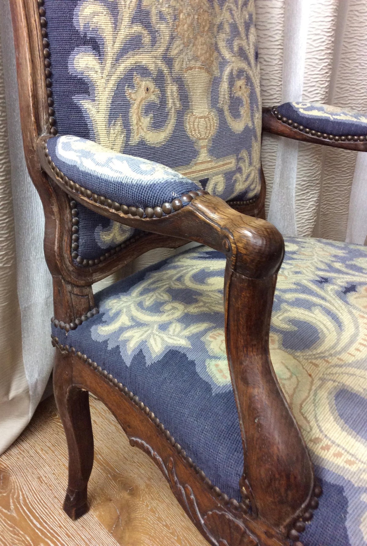 Early 18th Century French Régence Carved Armchair — detail 6