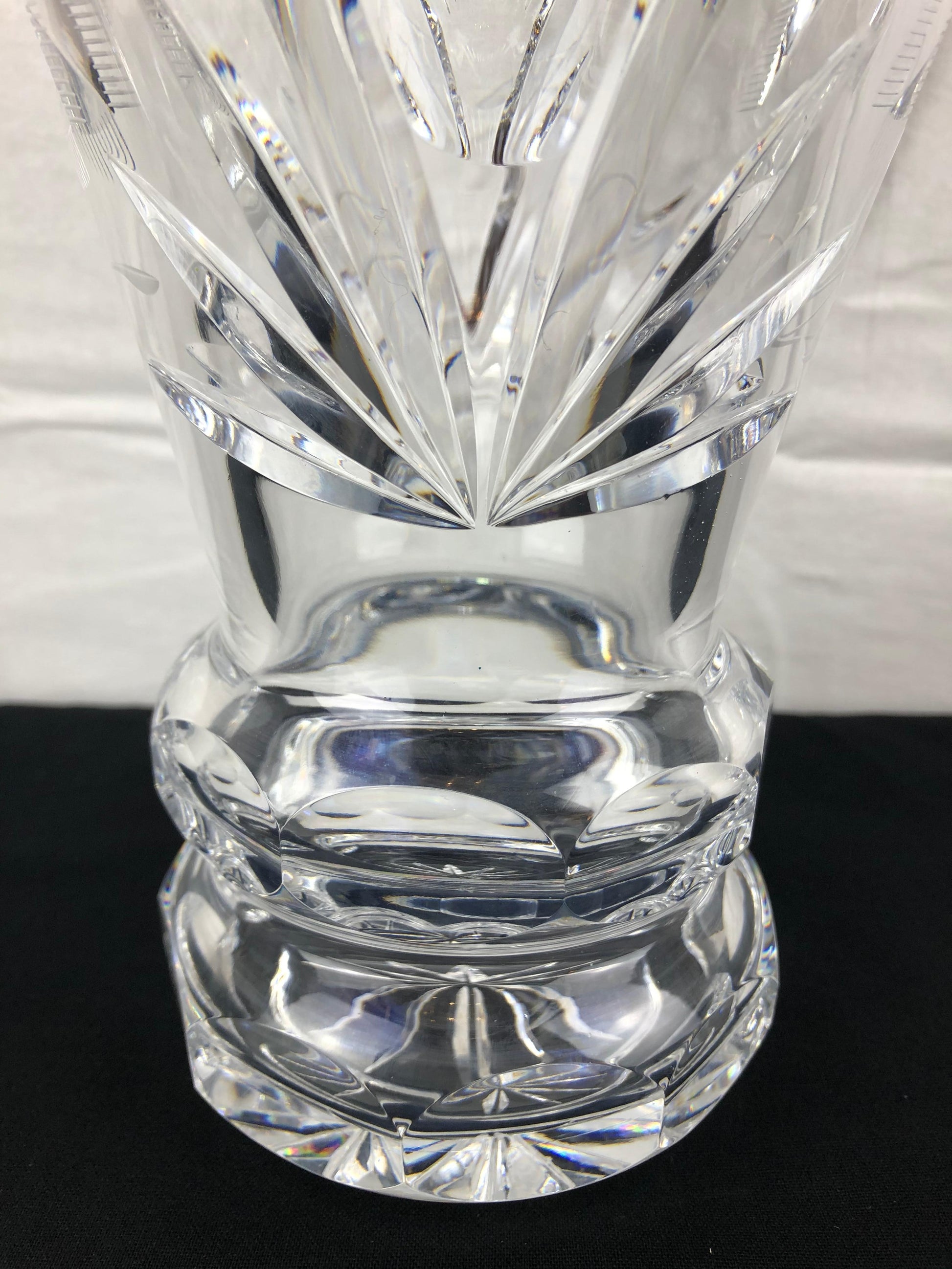 Contemporary French Hand Cut Crystal Vase — detail 5
