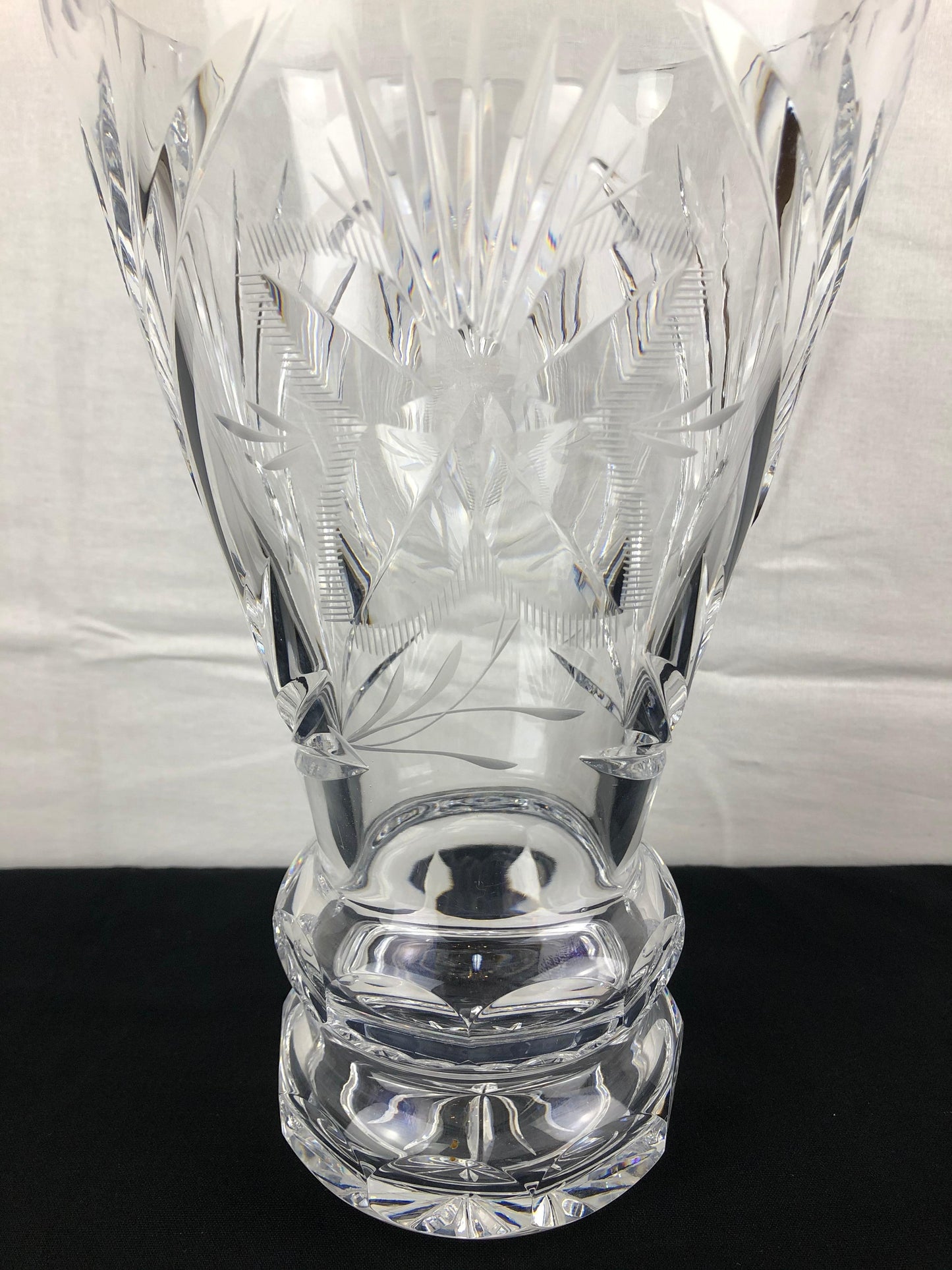 Contemporary French Hand Cut Crystal Vase — detail 8
