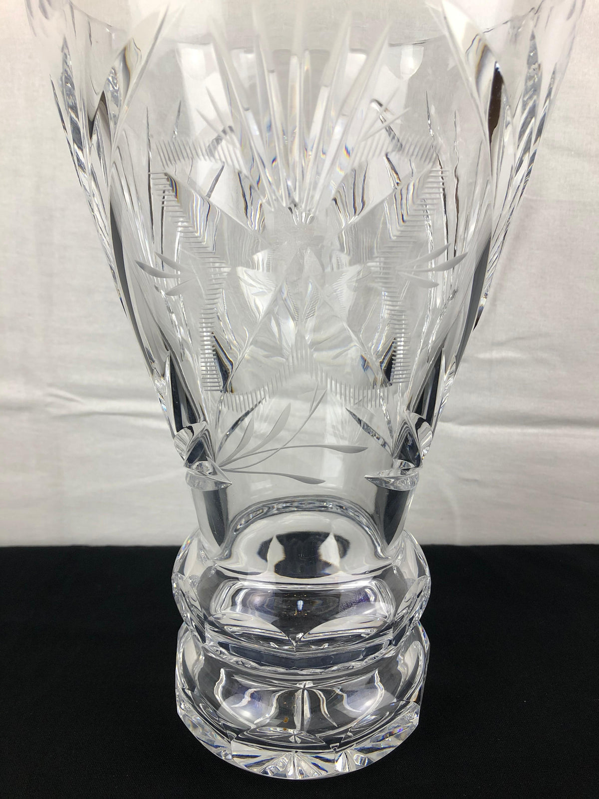 Contemporary French Hand Cut Crystal Vase — detail 8