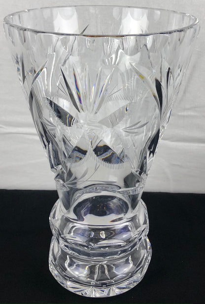 Contemporary French Hand Cut Crystal Vase — detail 2
