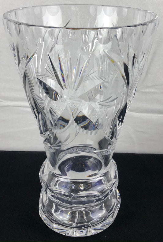Contemporary French Hand Cut Crystal Vase — detail 2