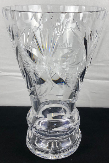 Contemporary French Hand Cut Crystal Vase — detail 3