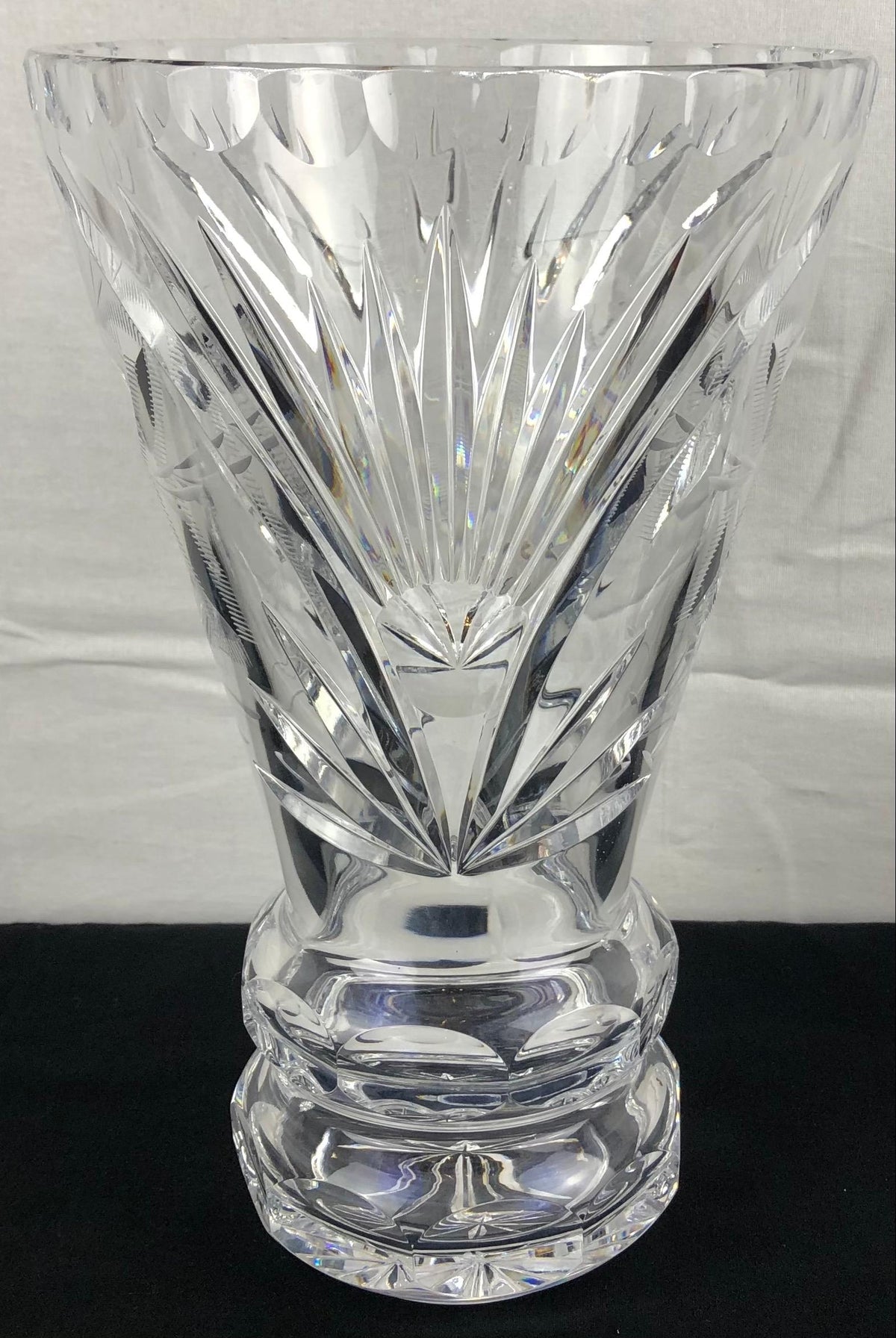 Contemporary French Hand Cut Crystal Vase — detail 4
