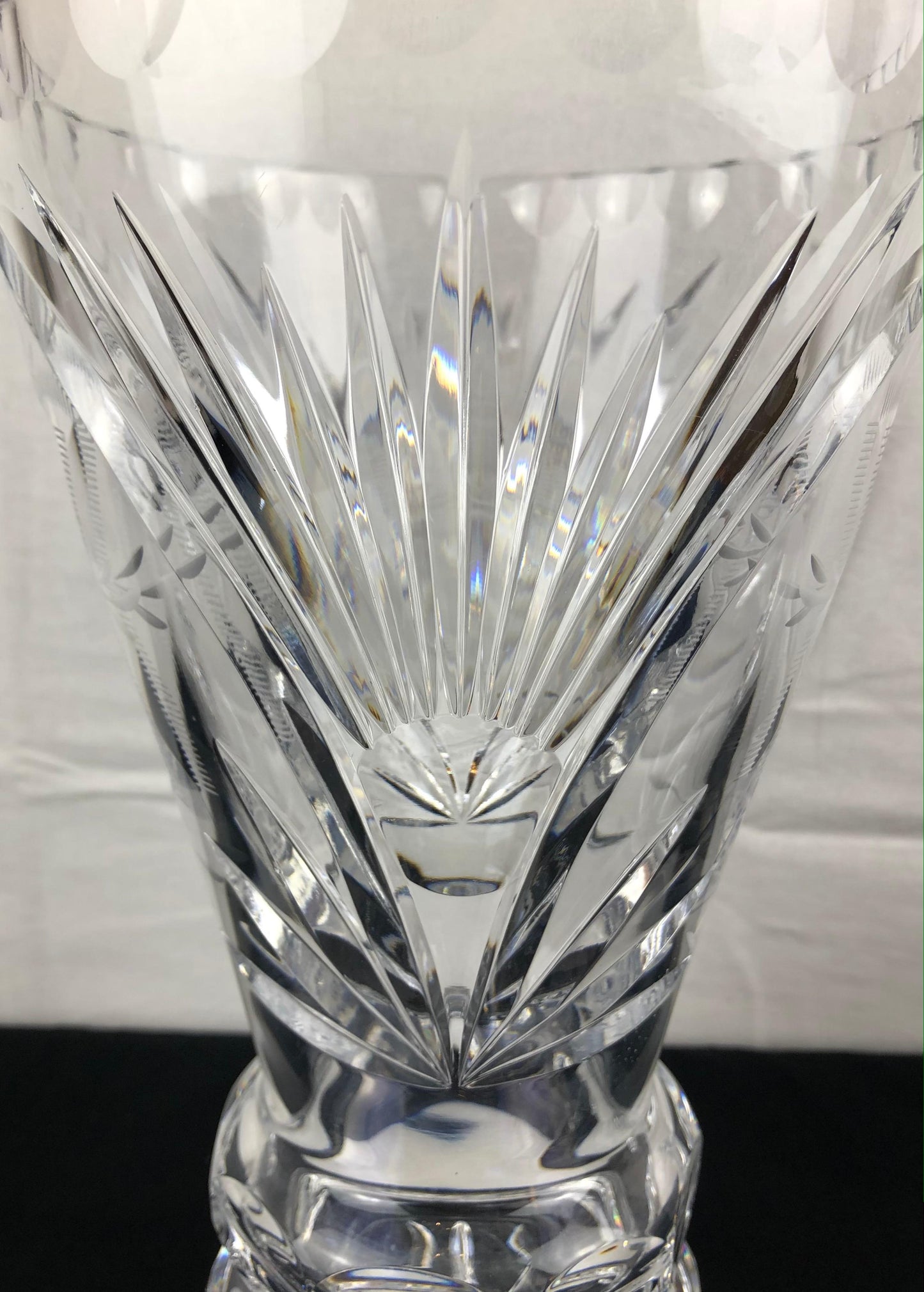 Contemporary French Hand Cut Crystal Vase — detail 6