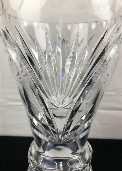 Contemporary French Hand Cut Crystal Vase — detail 6