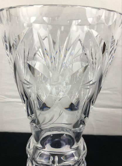 Contemporary French Hand Cut Crystal Vase — detail 7