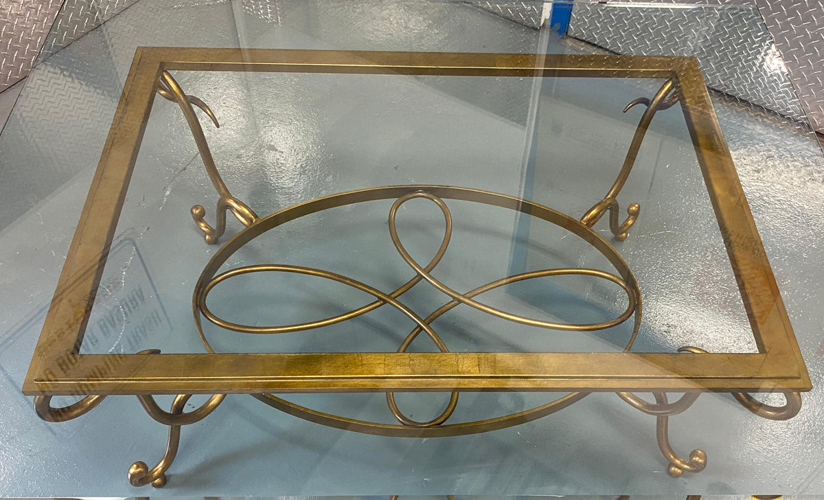 Large René Prou Style Iron Coffee Table or French 1940's Cocktail Table — detail 12
