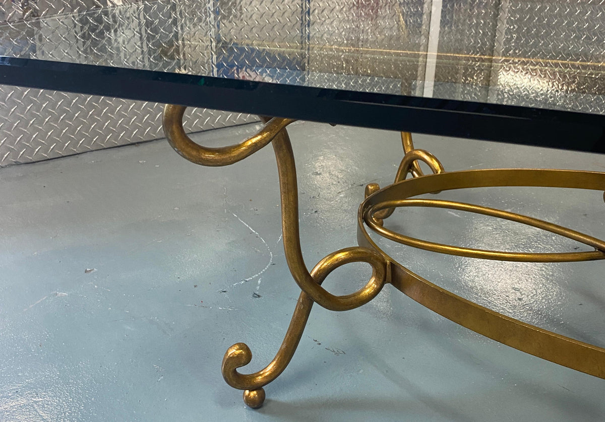 Large René Prou Style Iron Coffee Table or French 1940's Cocktail Table — detail 3