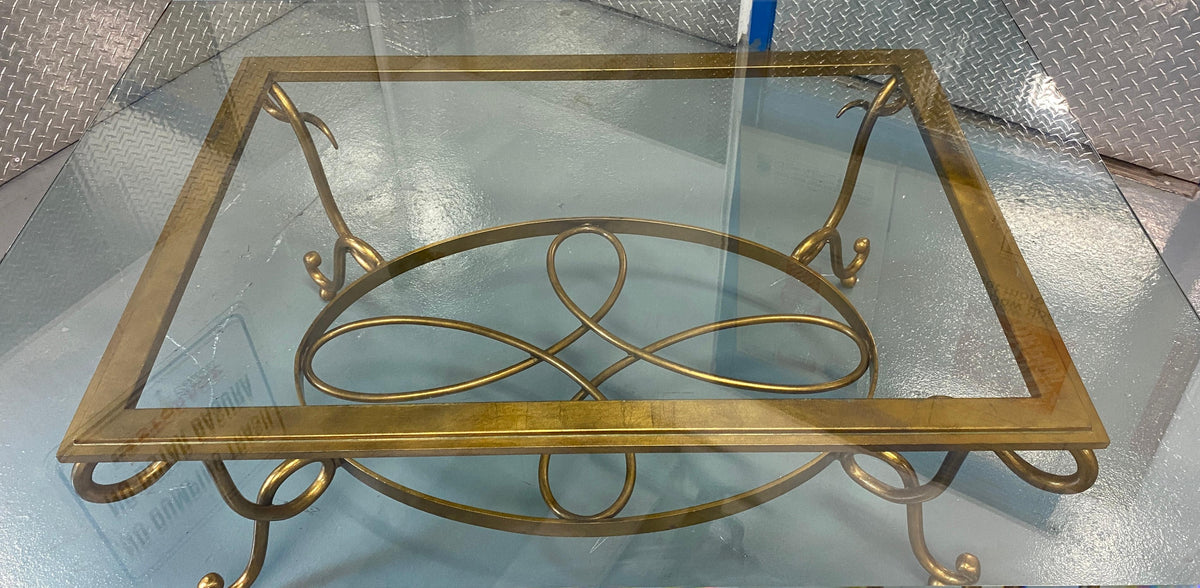Large René Prou Style Iron Coffee Table or French 1940's Cocktail Table — detail 7