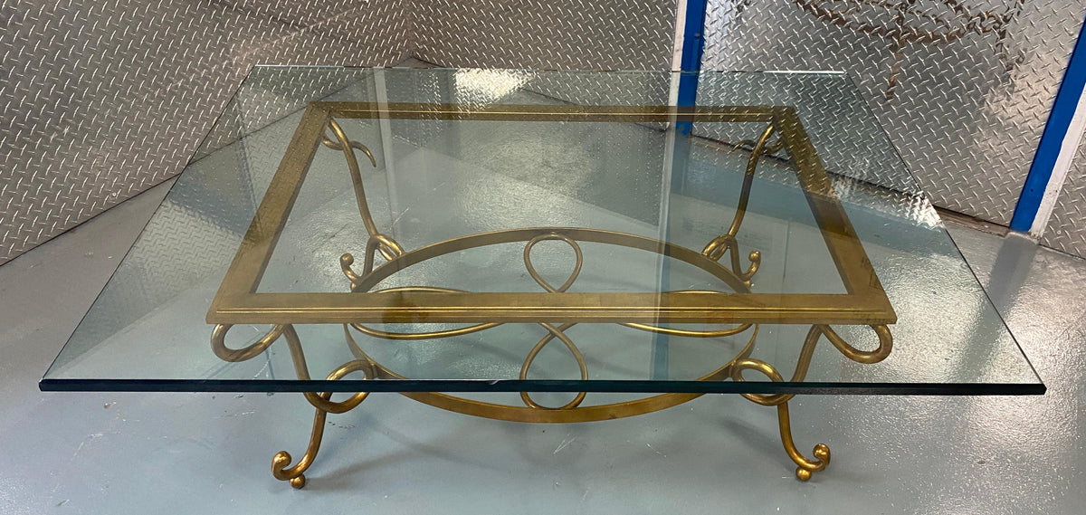 Large René Prou Style Iron Coffee Table or French 1940's Cocktail Table — detail 6