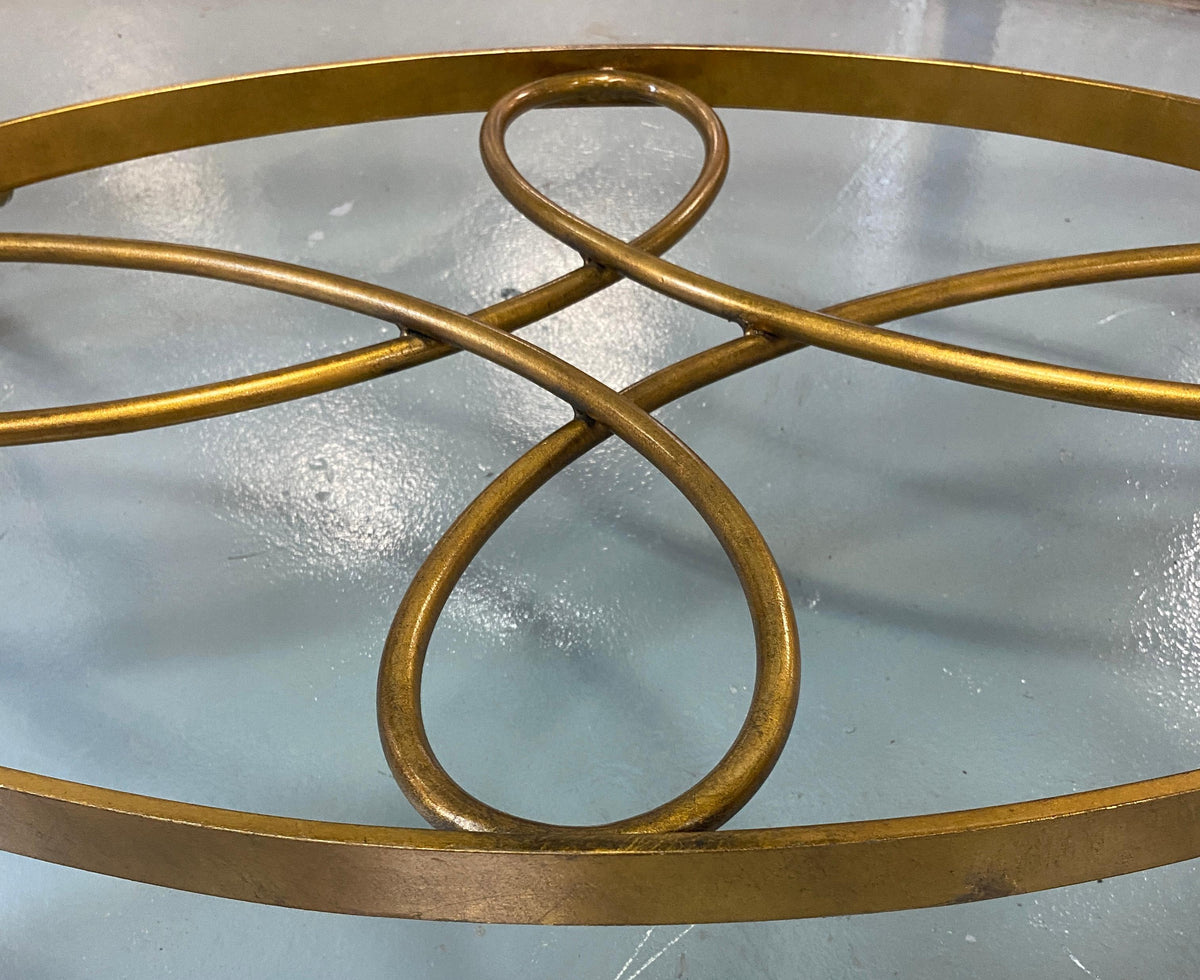 Large René Prou Style Iron Coffee Table or French 1940's Cocktail Table — detail 8