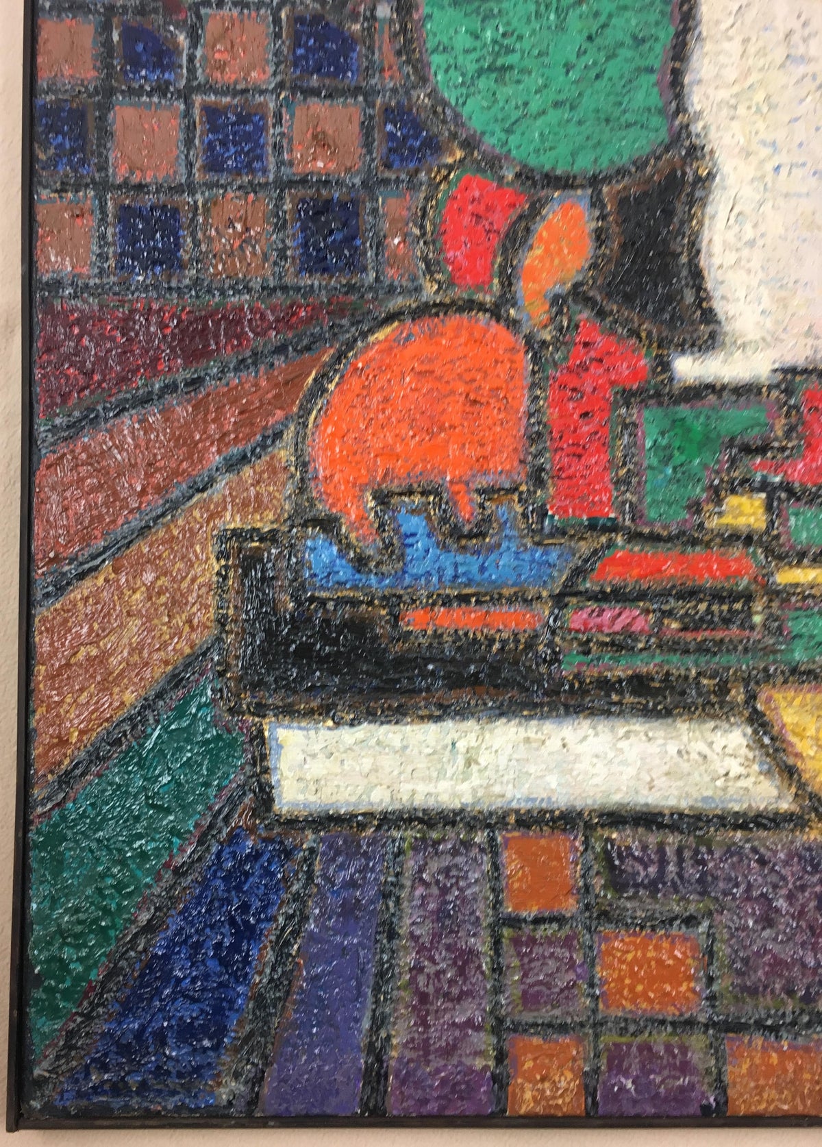 Original 20th Century Abstract Painting by Rene Ravaute — detail 9
