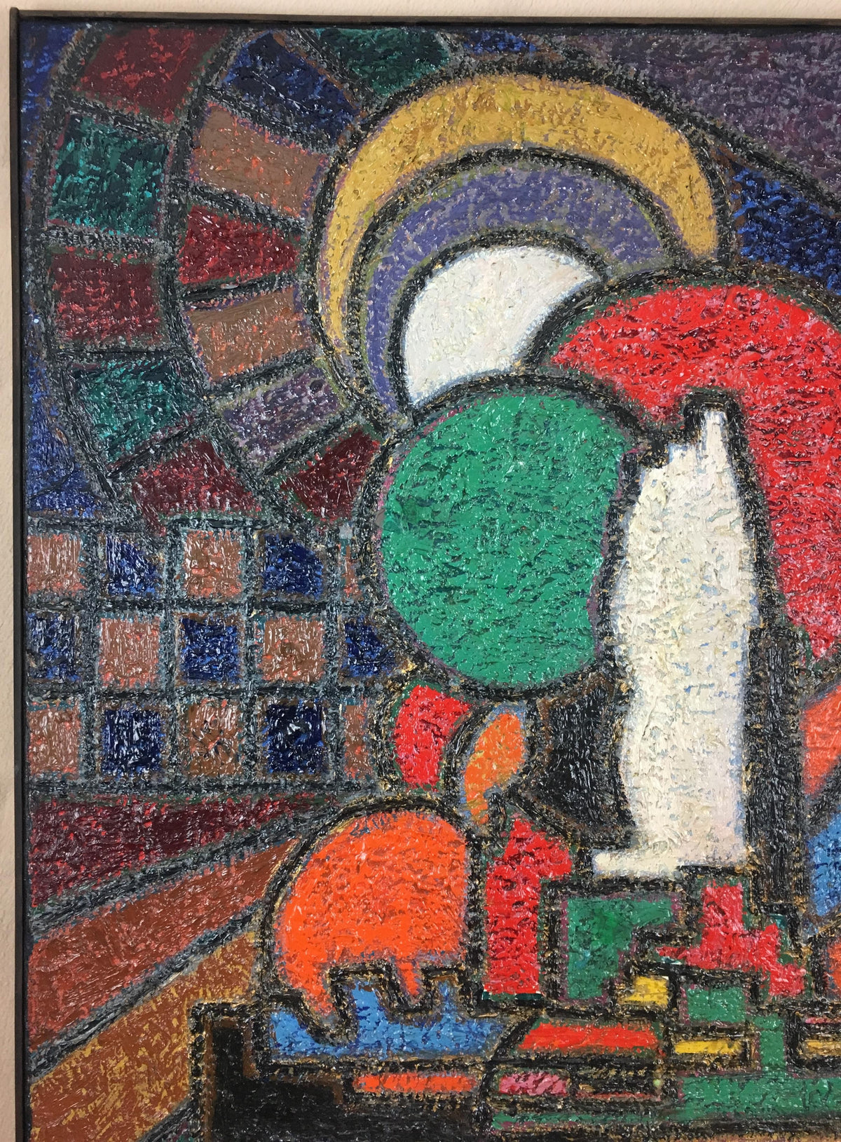 Original 20th Century Abstract Painting by Rene Ravaute — detail 2