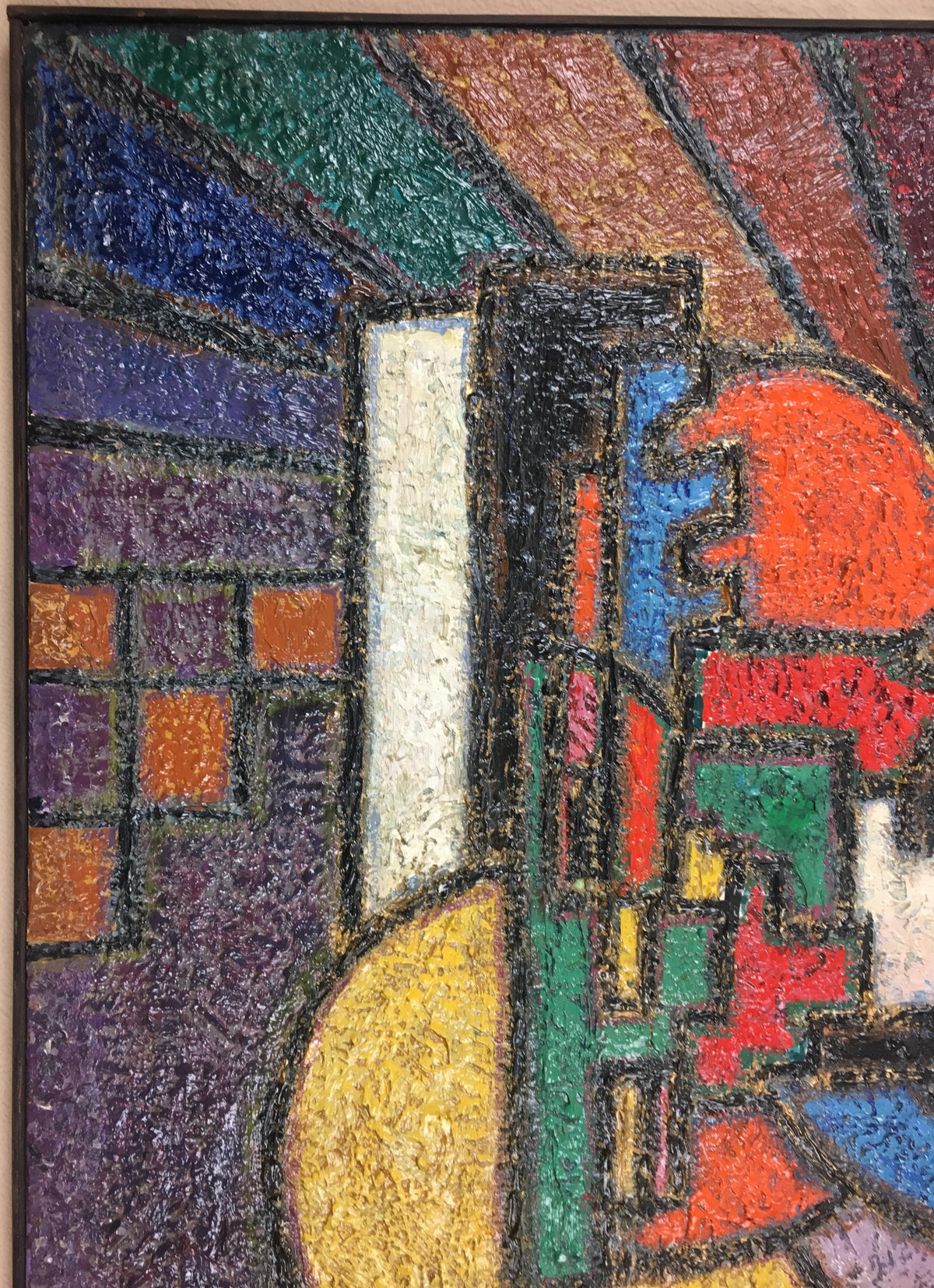 Original 20th Century Abstract Painting by Rene Ravaute — detail 6