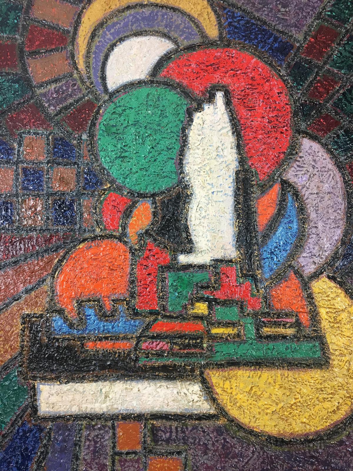 Original 20th Century Abstract Painting by Rene Ravaute — detail 10