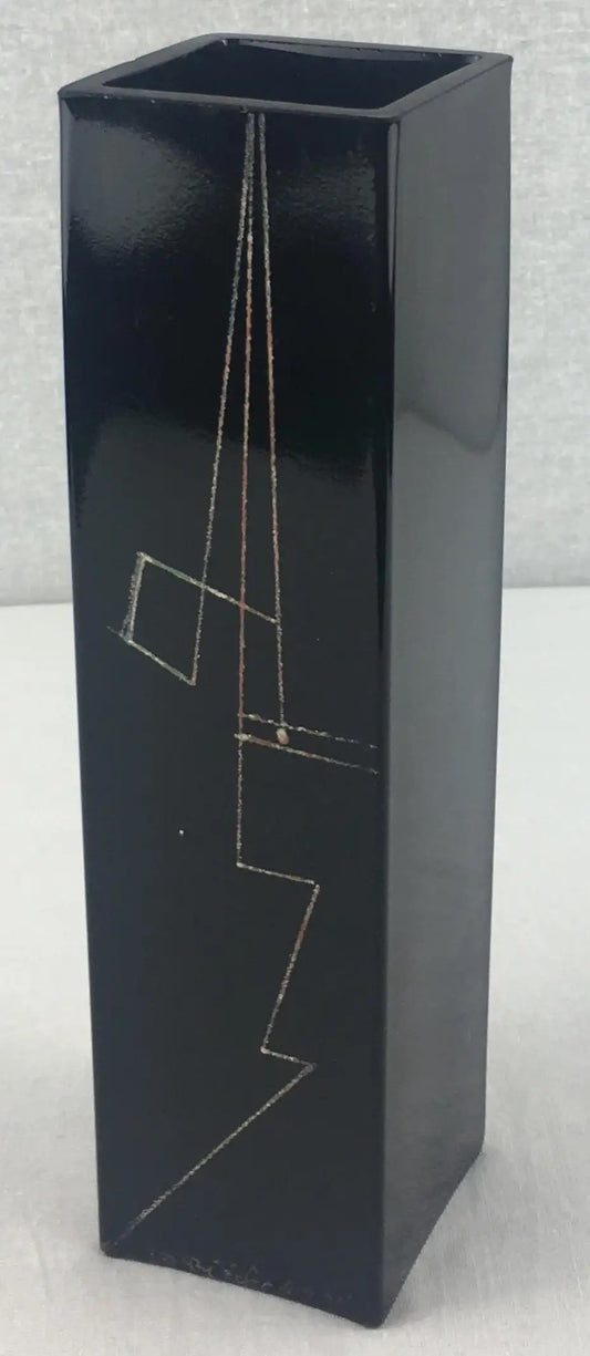 Art Deco Cubist Vase signed Anatole Riecke from La Coupole Paris France