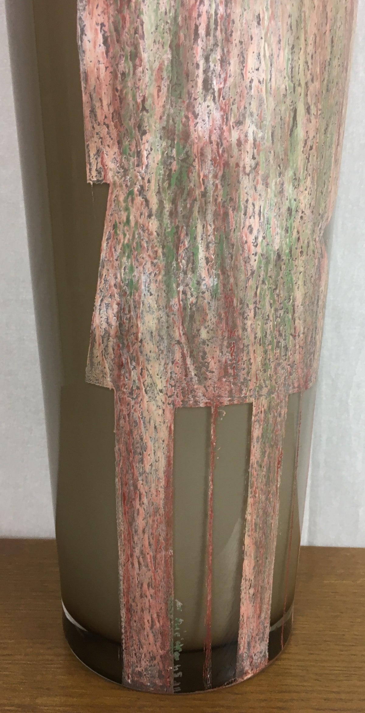 Art Deco Cubist Glass Floor Vase by Anatole Riecke, from La Coupole Brasserie — detail 10