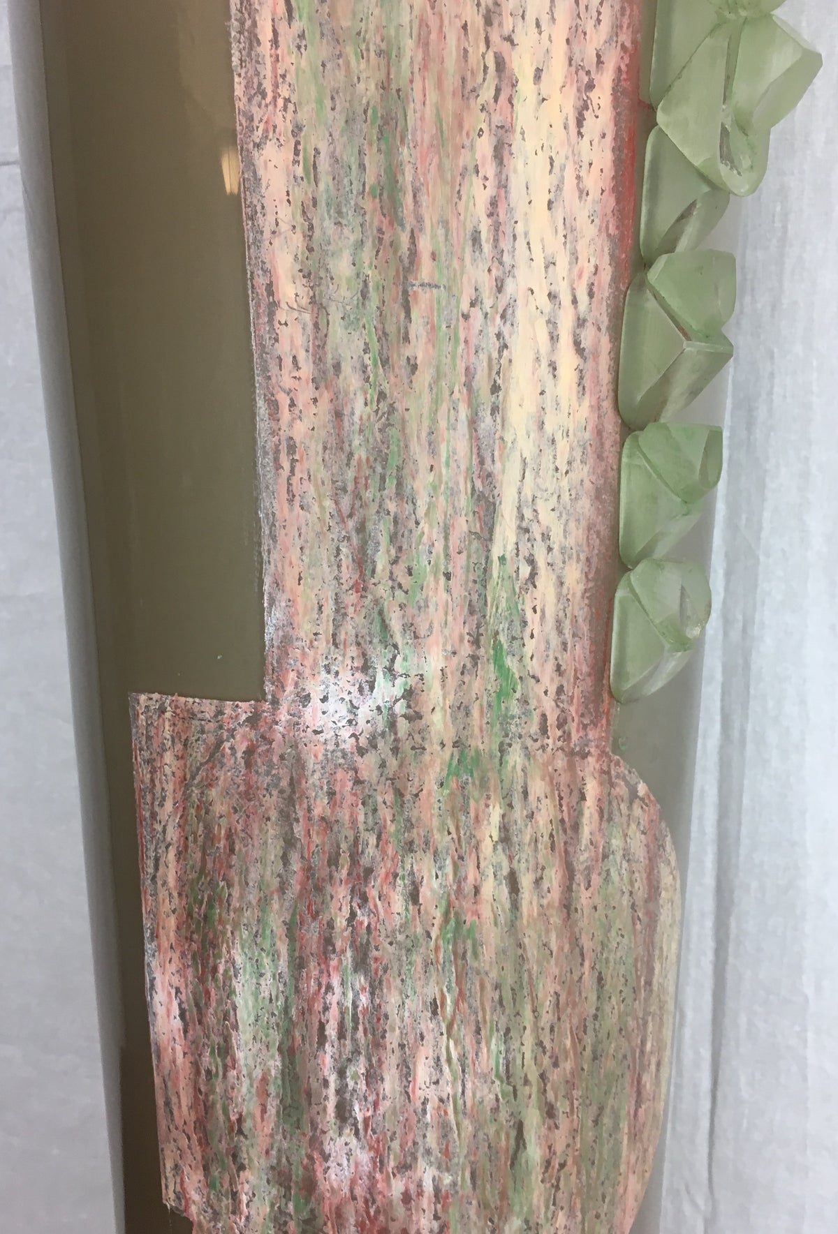Art Deco Cubist Glass Floor Vase by Anatole Riecke, from La Coupole Brasserie — detail 6