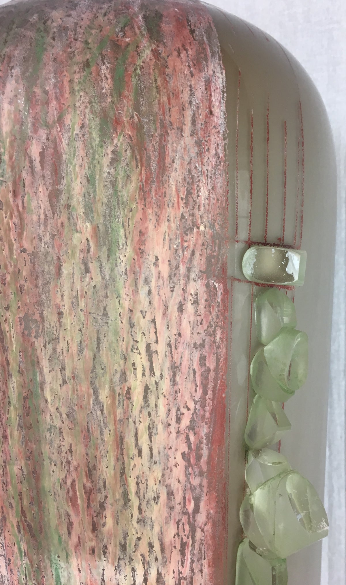 Art Deco Cubist Glass Floor Vase by Anatole Riecke, from La Coupole Brasserie — detail 5