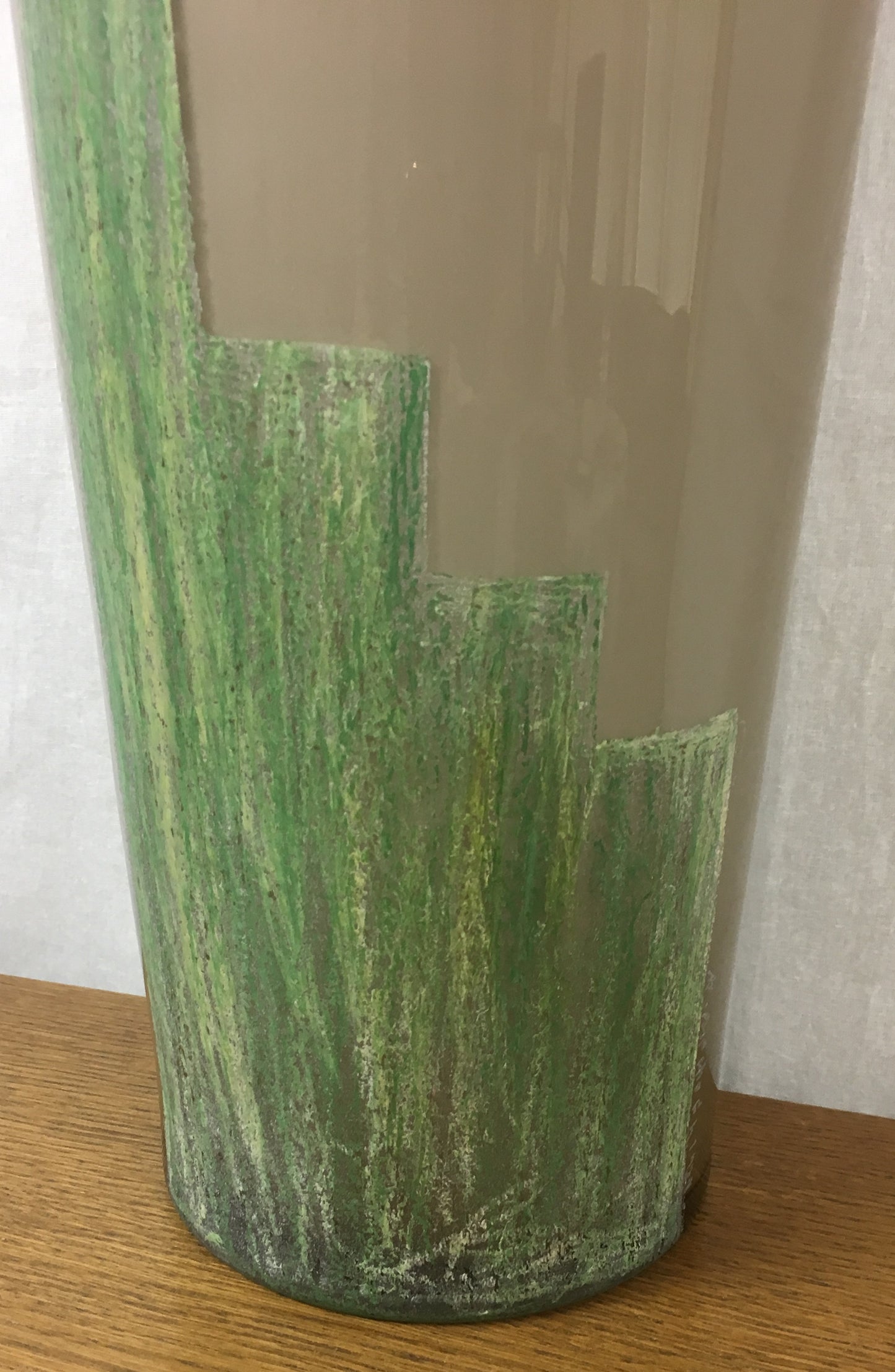 Art Deco Cubist Glass Floor Vase by Anatole Riecke, from La Coupole Brasserie — detail 7
