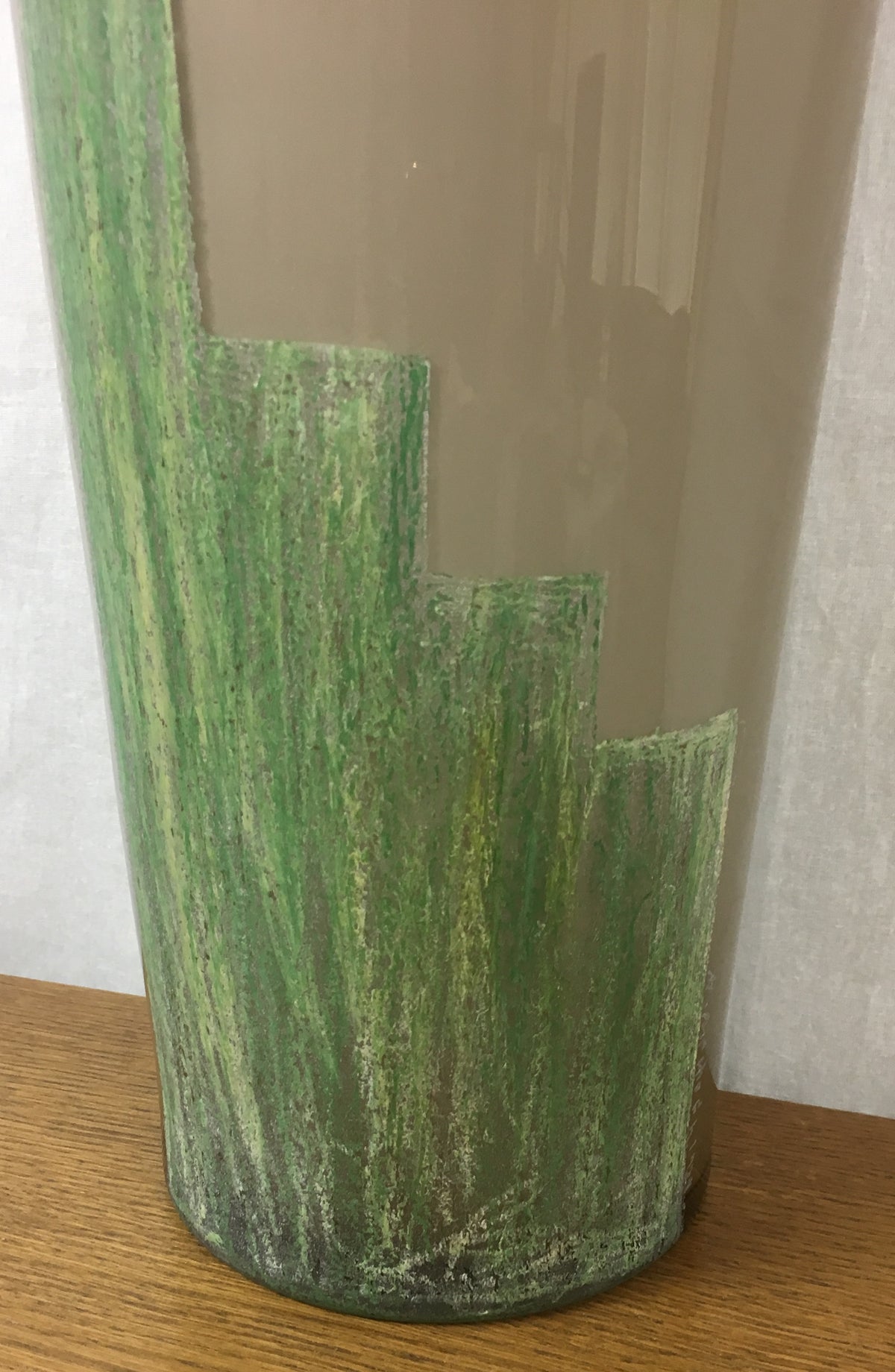Art Deco Cubist Glass Floor Vase by Anatole Riecke, from La Coupole Brasserie — detail 7