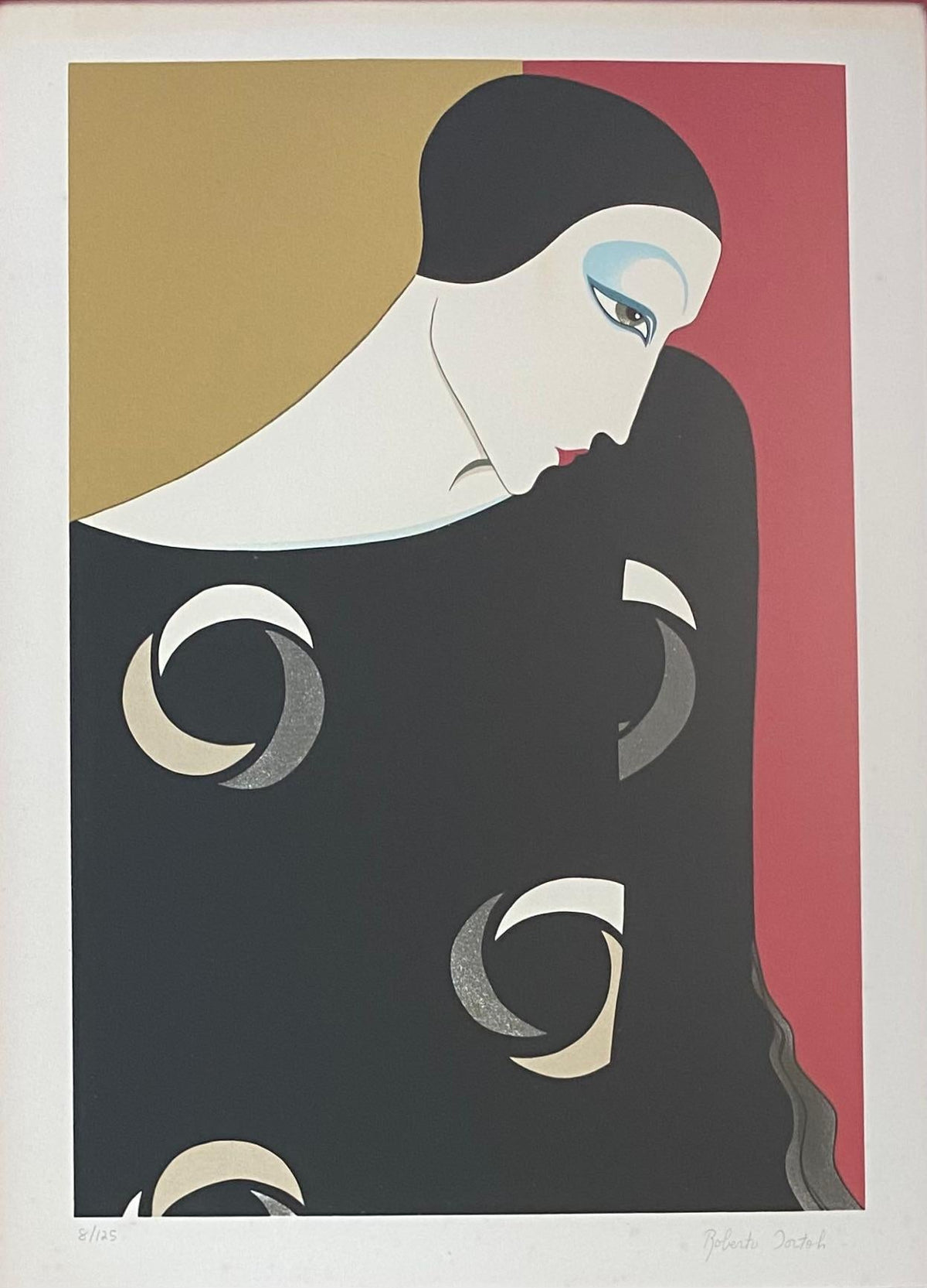 Roberto Tortoli Art Deco Color Lithograph in the Manner of Erté — detail 11