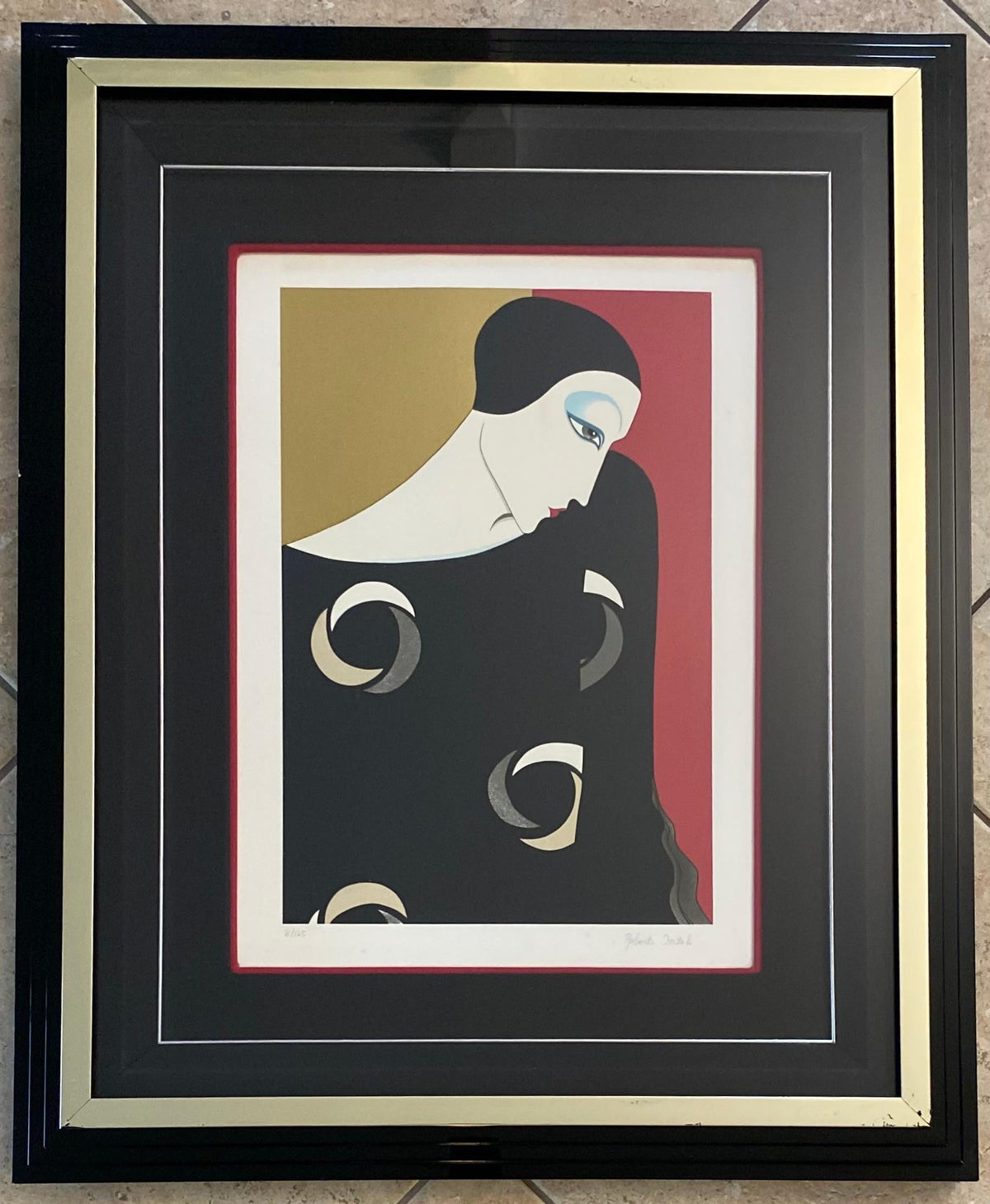 Roberto Tortoli Art Deco Color Lithograph in the Manner of Erté — detail 8