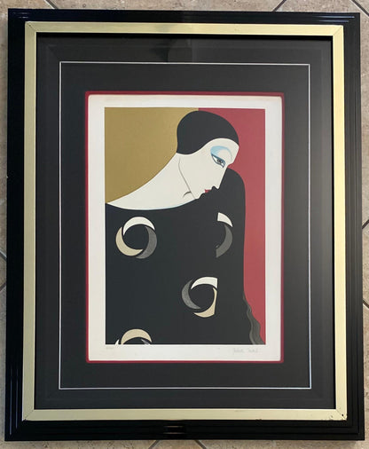 Roberto Tortoli Art Deco Color Lithograph in the Manner of Erté — detail 8