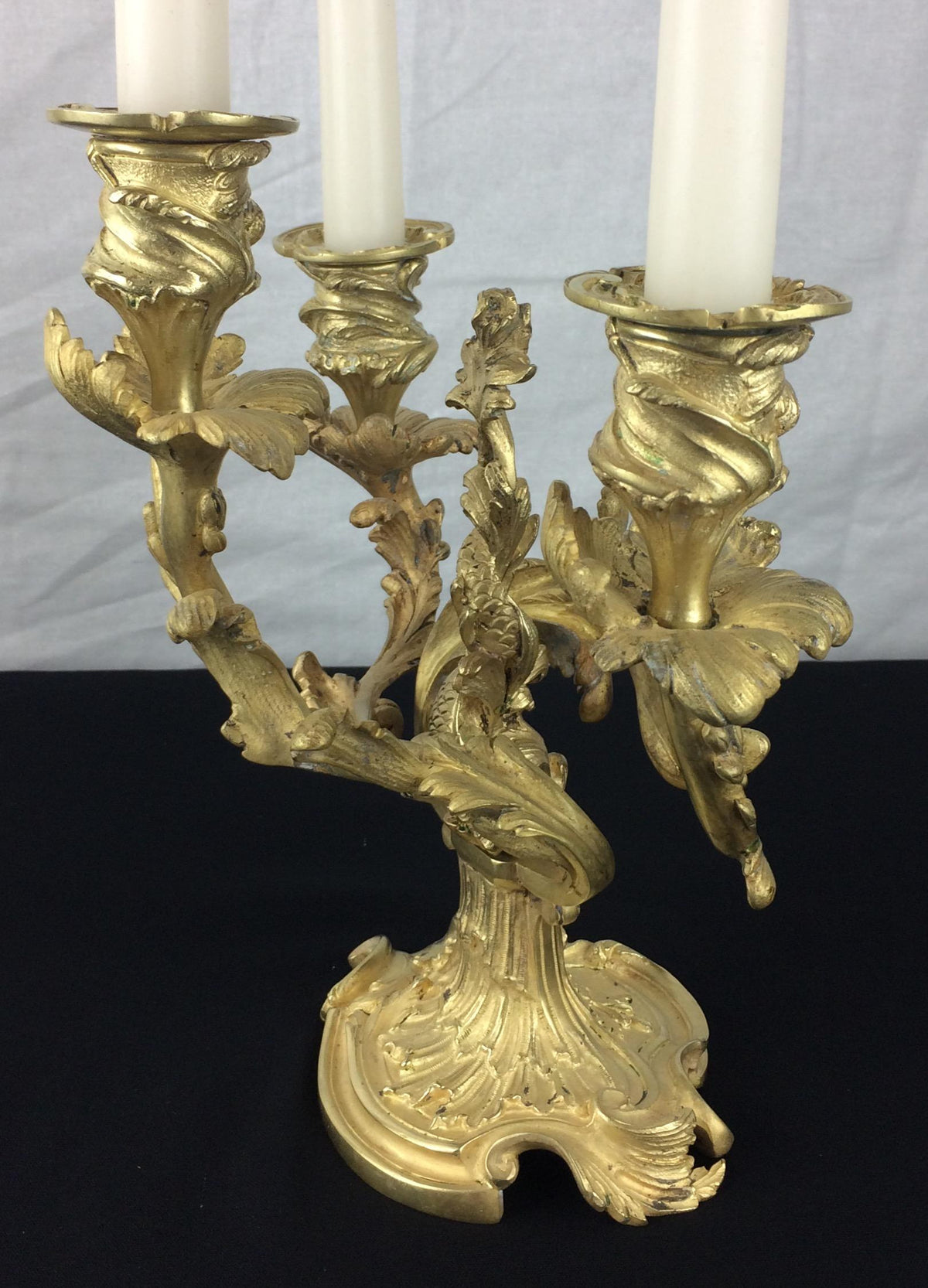 Pair of 19th Century French Gilt Bronze Candelabras, Louis XVI Style — detail 3
