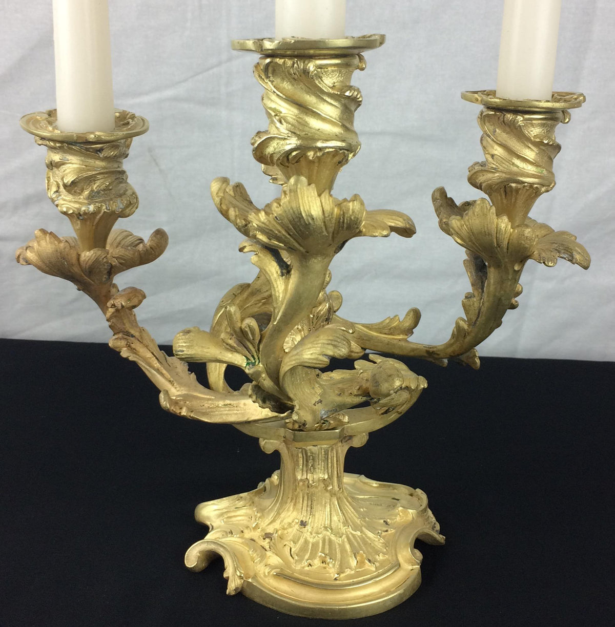 Pair of 19th Century French Gilt Bronze Candelabras, Louis XVI Style — detail 4