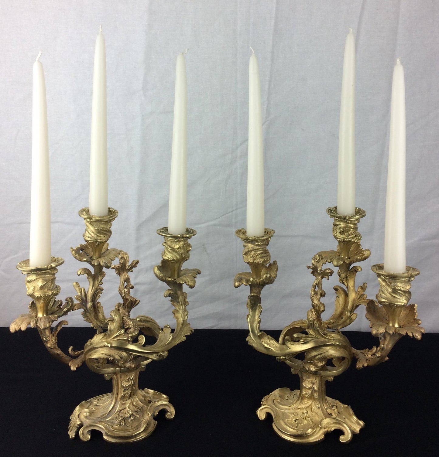 Pair of 19th Century French Gilt Bronze Candelabras, Louis XVI Style — detail 13