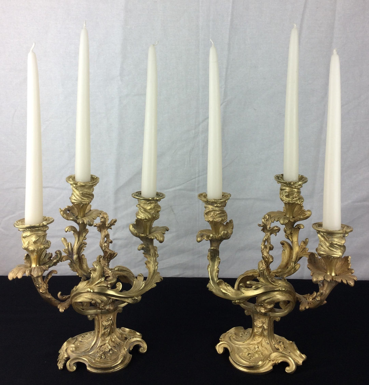 Pair of 19th Century French Gilt Bronze Candelabras, Louis XVI Style — detail 13