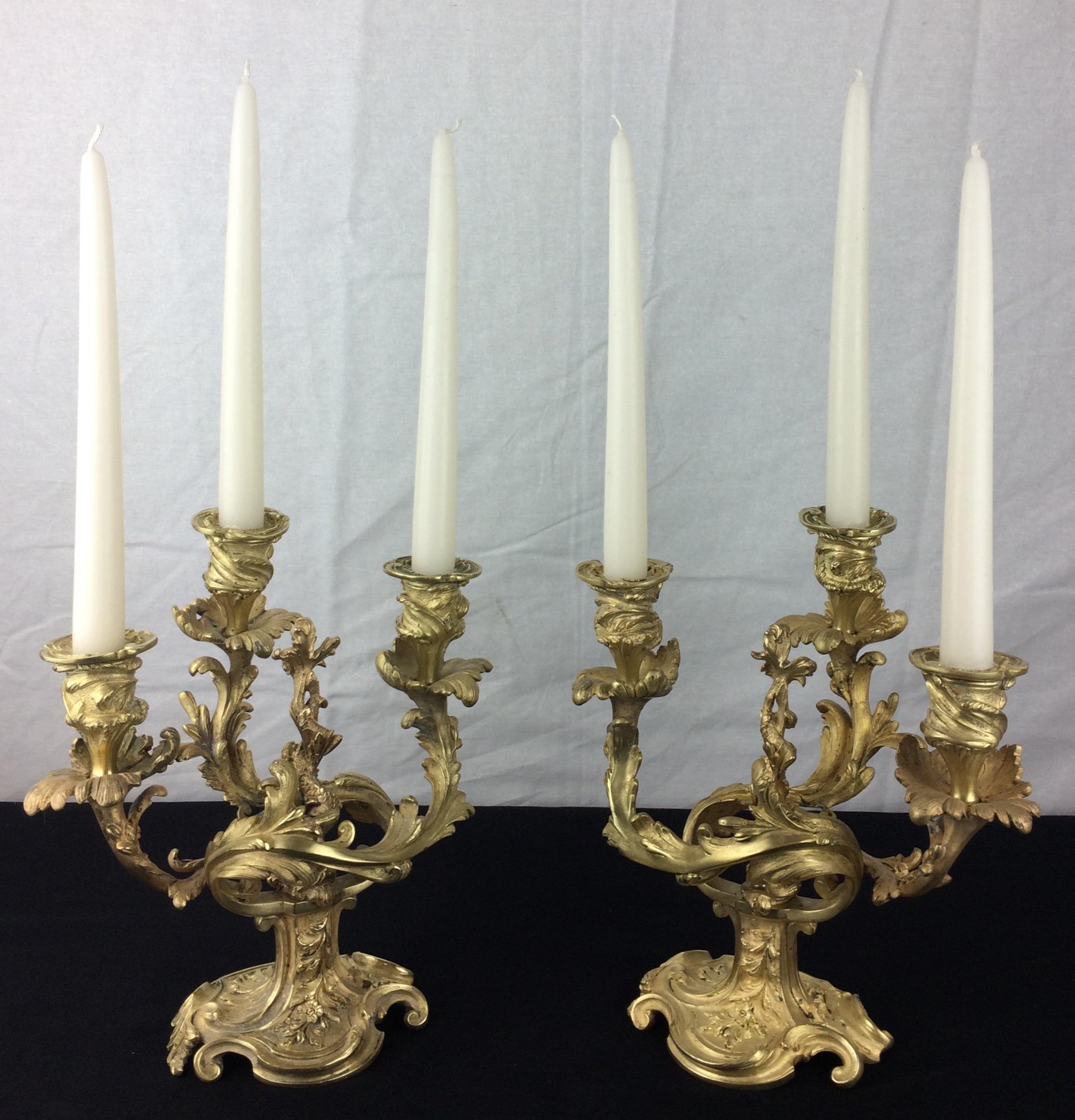 Pair of 19th Century French Gilt Bronze Candelabras, Louis XVI Style — detail 13