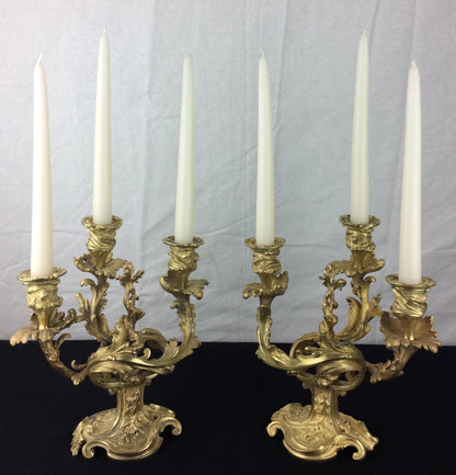 Pair of 19th Century French Gilt Bronze Candelabras, Louis XVI Style — detail 13