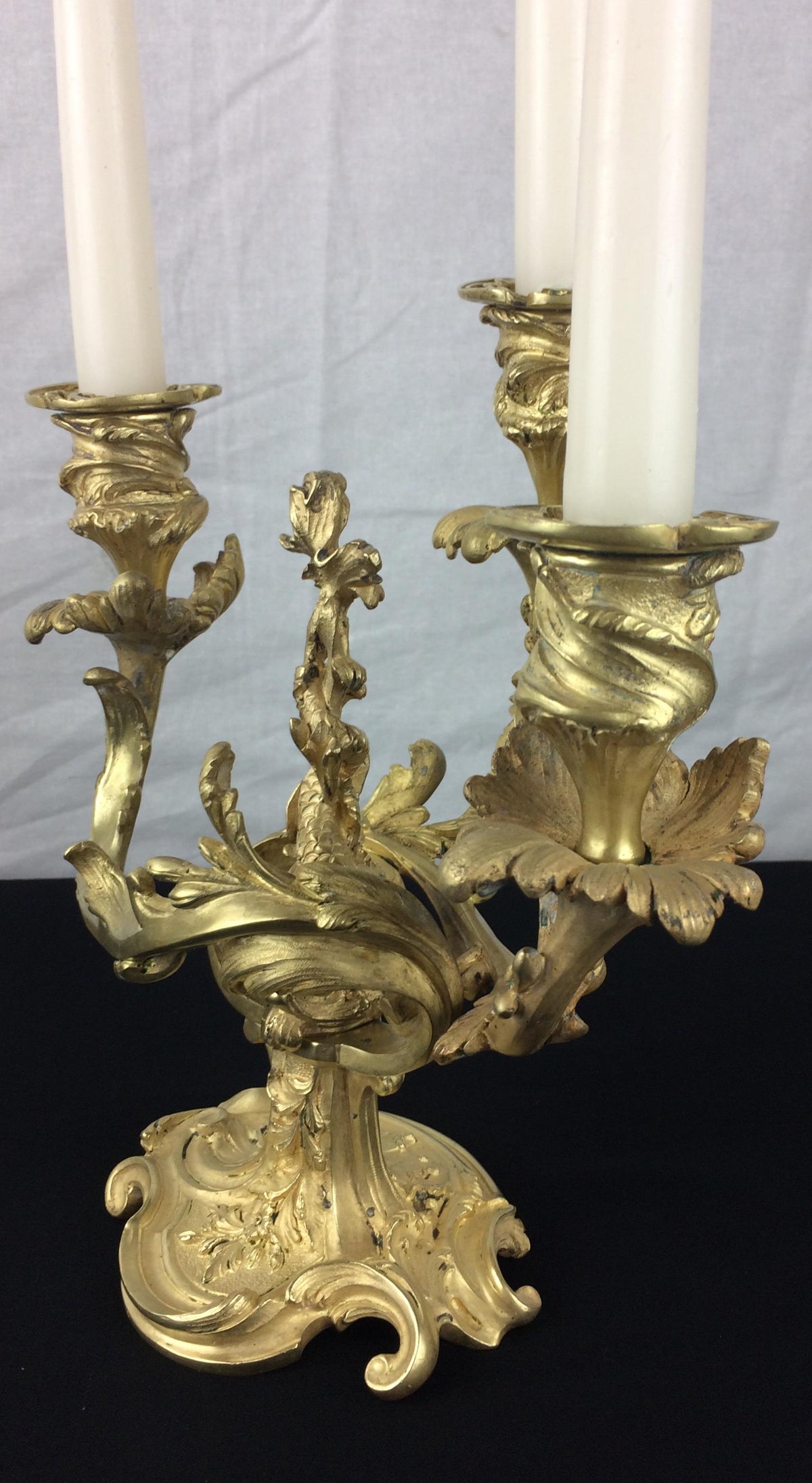 Pair of 19th Century French Gilt Bronze Candelabras, Louis XVI Style — detail 10