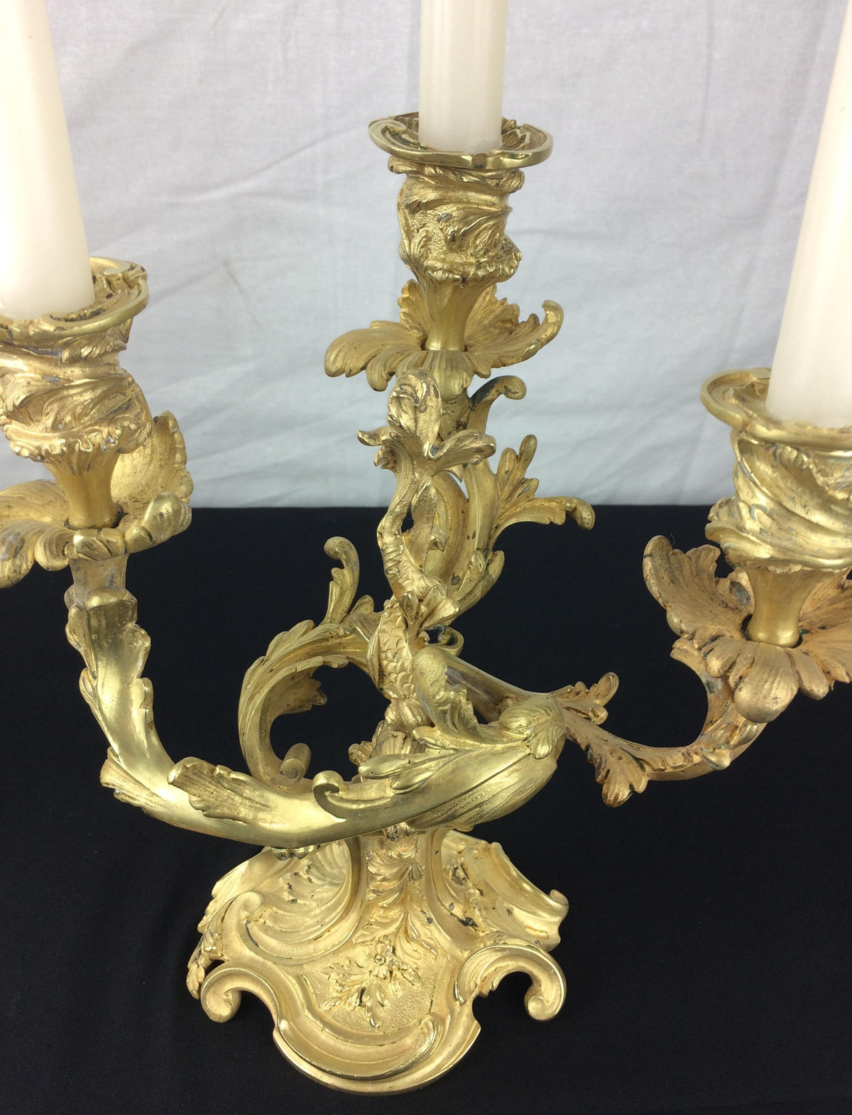 Pair of 19th Century French Gilt Bronze Candelabras, Louis XVI Style — detail 12
